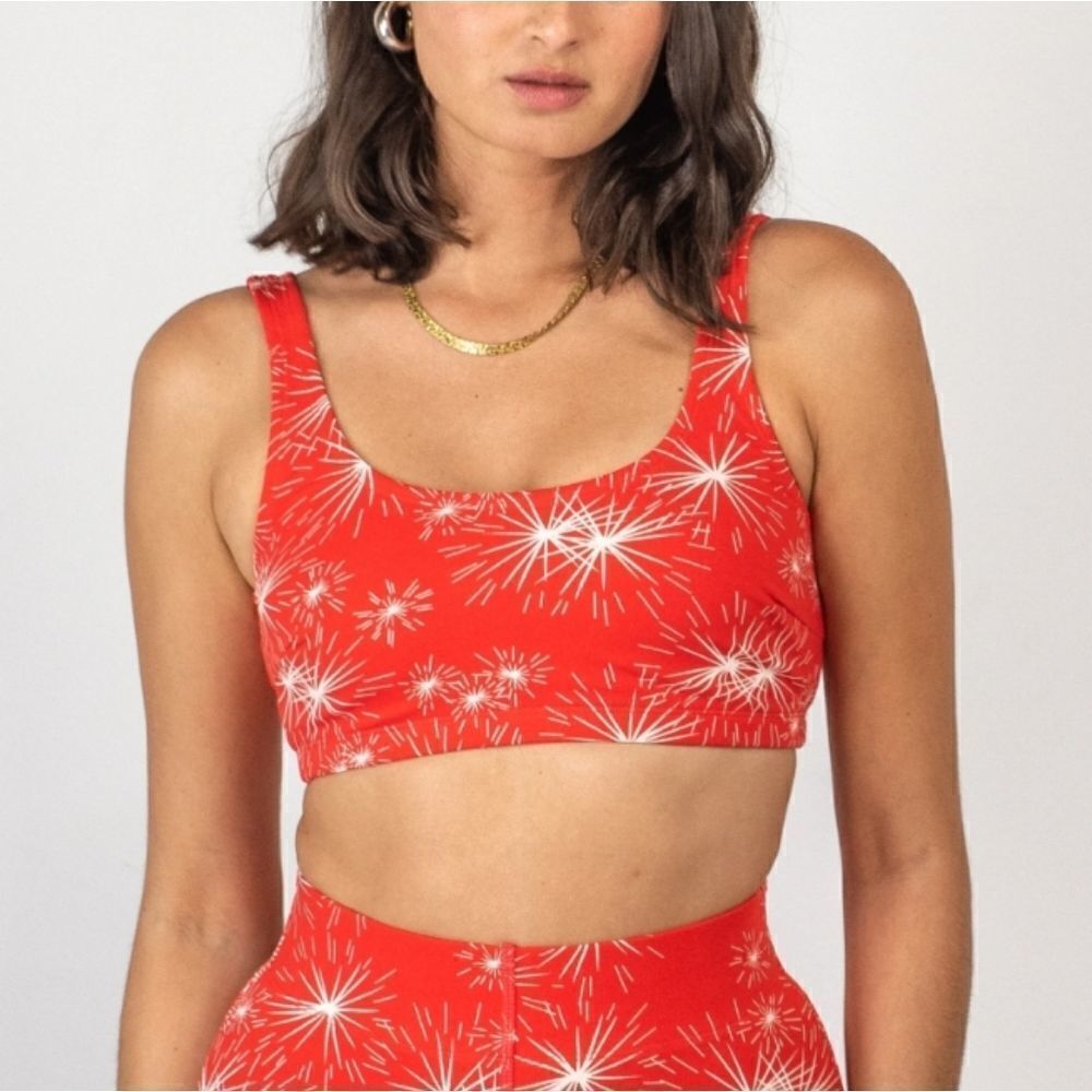 WYLLIS‎ Nan Top Bralette Fireworks Red White S